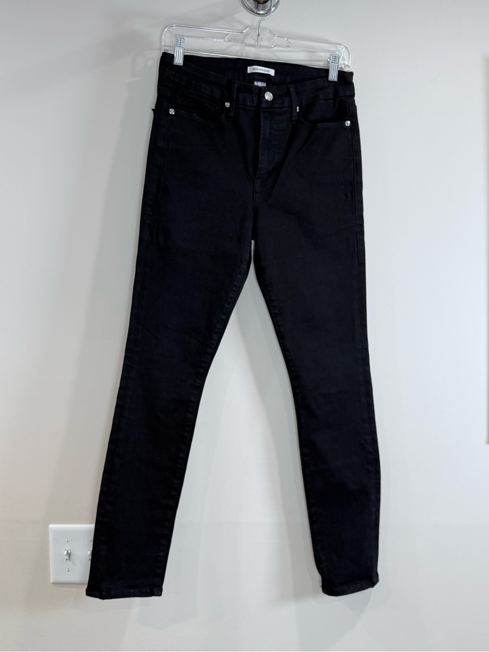 🔥NWOT Good American Women’s Black High-Rise Straight Jeans Size 10 🔥